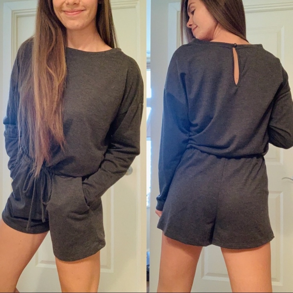 NWOT Grey Long Sleeve Romper